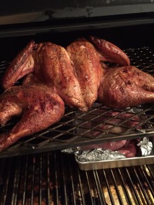 First cook on the Yoder: Spatchcocked turkey